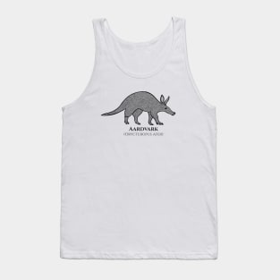 Aardvark with Common and Latin Names - animal design - on white Tank Top